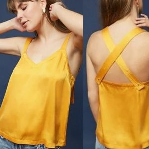 Gold Silk Anthropologie x Floreat Top